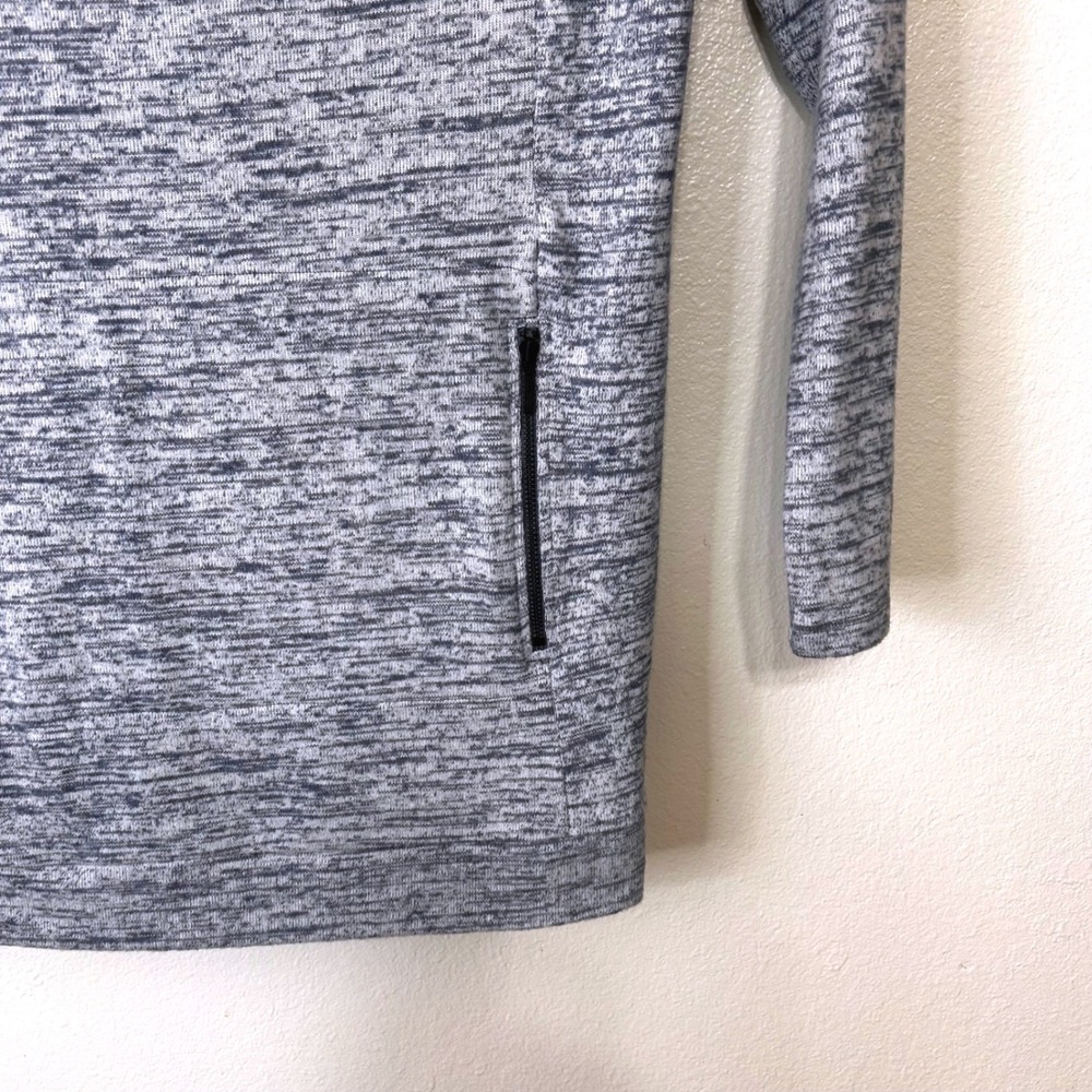 Soft Surroundings Women's L Blue Space Dye Cowl Neck Pullover Top Gorpcore Gym - Picture 3 of 8